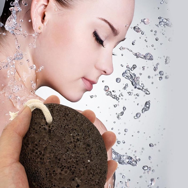 4Pcs Loofah Bath Brush Set With Pumice Stone Body Scrubber For Shower Foot Care - Image 2